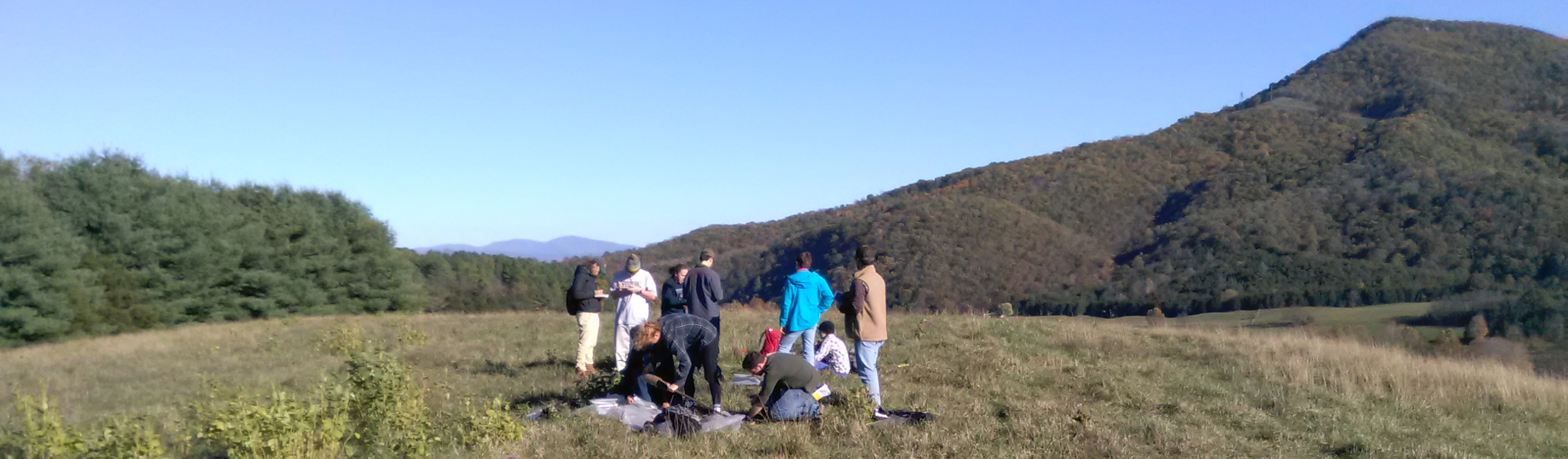 students in Geomorphology out in the field